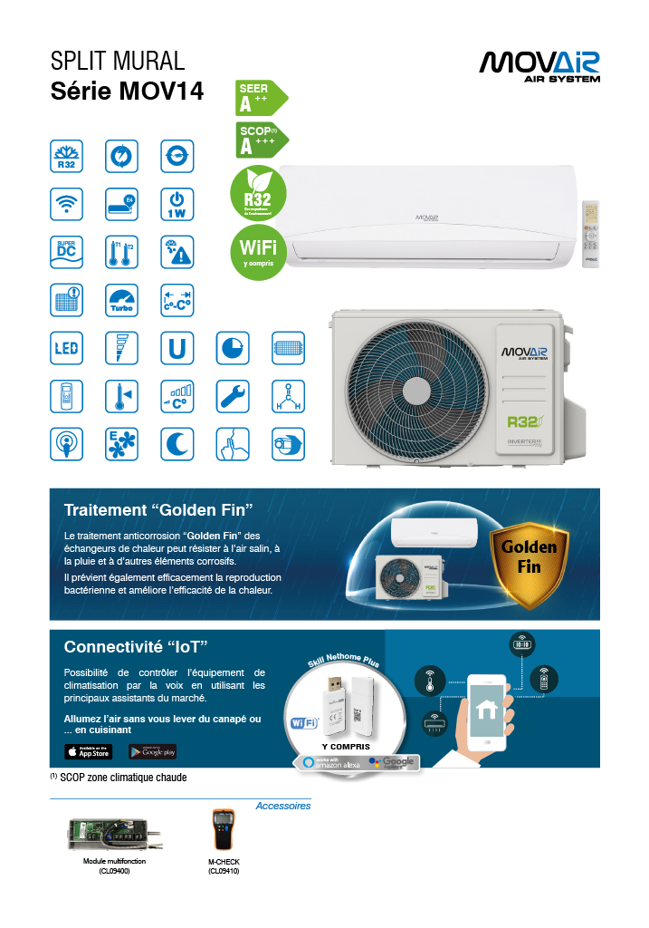 MONO SPLIT MOVAIR 14 WIFI INCLUS